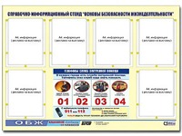 Стенд информационный "Основы безопасности жизнедеятельности" (80*110, 6 карманов) - fgospostavki.ru - Мурманск