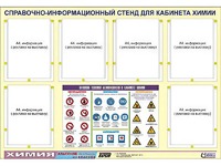 Стенд информационный "Правила техники безопасности в кабинете химии" (80х110, 6 карманов) - fgospostavki.ru - Мурманск