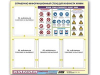 Стенд информационный "Правила техники безопасности в кабинете химии" (80х75, 4 кармана) - fgospostavki.ru - Мурманск
