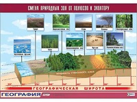 Таблица демонстрационная "Смена природных зон от полюсов к экватору" (винил 100*140) - fgospostavki.ru - Мурманск