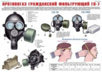 Комплект плакатов "Средства защиты органов дыхания. Противогазы, респираторы" - fgospostavki.ru - Мурманск