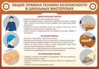 Стенд "Общие правила техники безопасности в школьных мастерских" - fgospostavki.ru - Мурманск