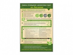 Стенд "Правила выполнения лабораторных работ по биологии" Вариант 1 - fgospostavki.ru - Мурманск