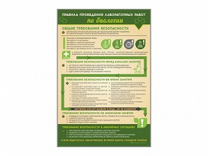Стенд "Правила выполнения лабораторных работ по биологии" Вариант 1 - fgospostavki.ru - Мурманск