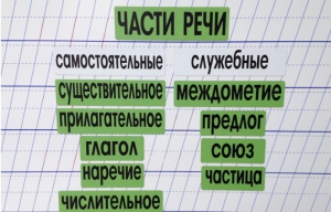 Набор магнитных карточек "Части речи" (фон зелёный) - fgospostavki.ru - Мурманск