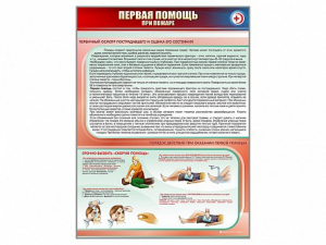 Стенд "Первая помощь при пожаре" - fgospostavki.ru - Мурманск