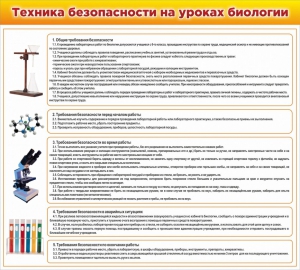 Стенд "Техника безопасности на уроках биологии" Вариант 2 - fgospostavki.ru - Мурманск