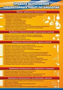 Стенд "Правила выполнения лабораторных работ по биологии" Вариант 2 - fgospostavki.ru - Мурманск