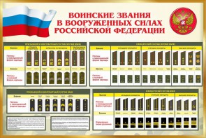 Стенд "Воинские звания в вооруженных силах РФ" - fgospostavki.ru - Мурманск