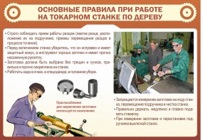 Стенд "Основные правила при работе на токарном станке по дереву" - fgospostavki.ru - Мурманск
